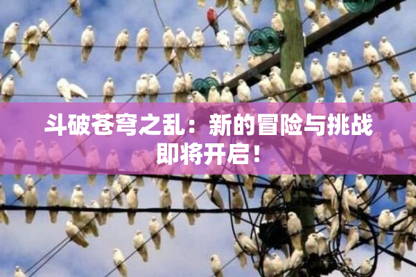 斗破苍穹之乱：新的冒险与挑战即将开启！