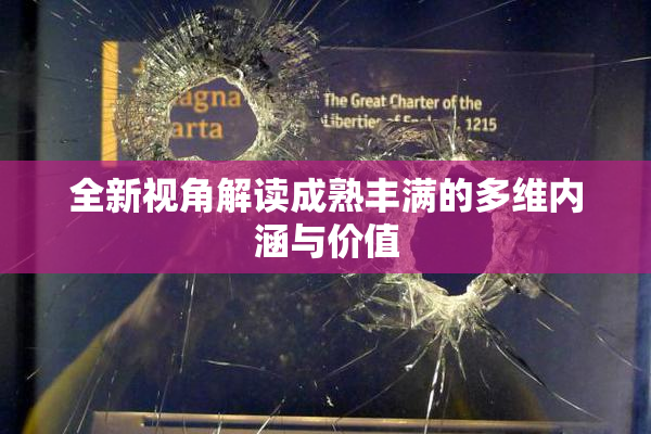 全新视角解读成熟丰满的多维内涵与价值