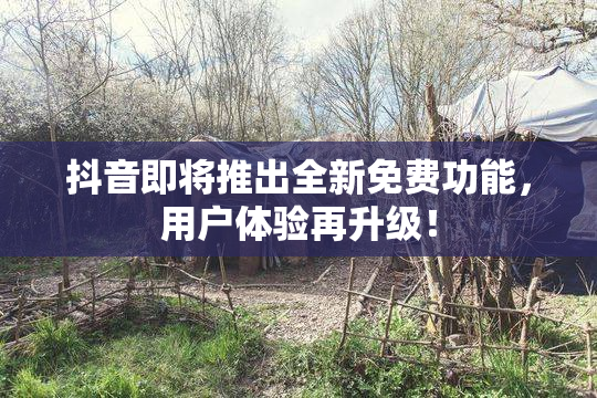 抖音即将推出全新免费功能，用户体验再升级！