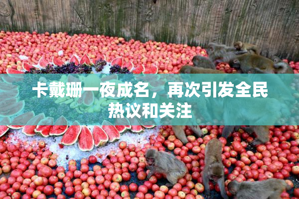 卡戴珊一夜成名，再次引发全民热议和关注