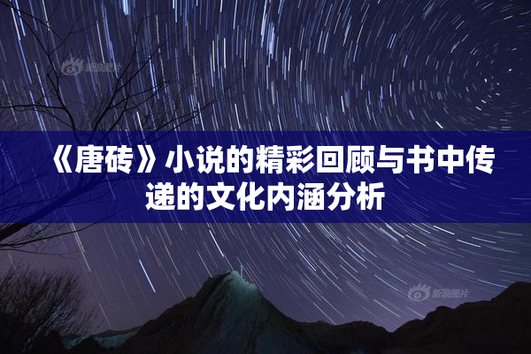 《唐砖》小说的精彩回顾与书中传递的文化内涵分析