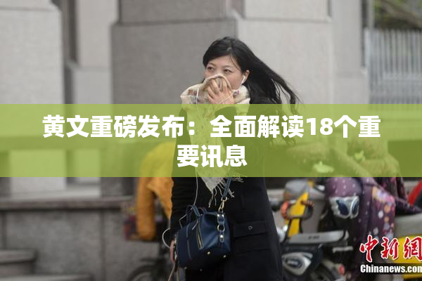 黄文重磅发布：全面解读18个重要讯息