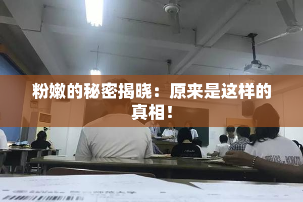 粉嫩的秘密揭晓：原来是这样的真相！