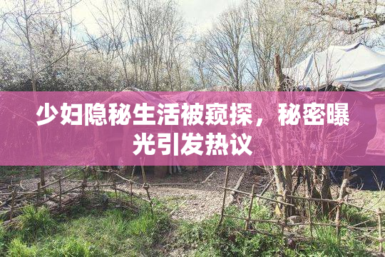 少妇隐秘生活被窥探，秘密曝光引发热议