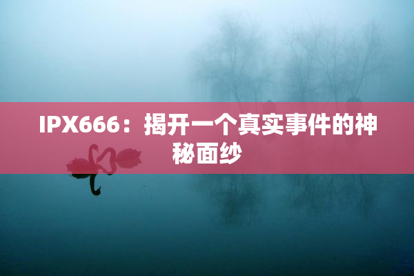 IPX666：揭开一个真实事件的神秘面纱