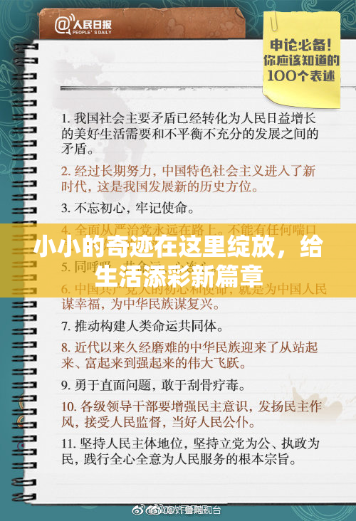 小小的奇迹在这里绽放，给生活添彩新篇章