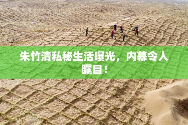 朱竹清私秘生活曝光，内幕令人瞩目！