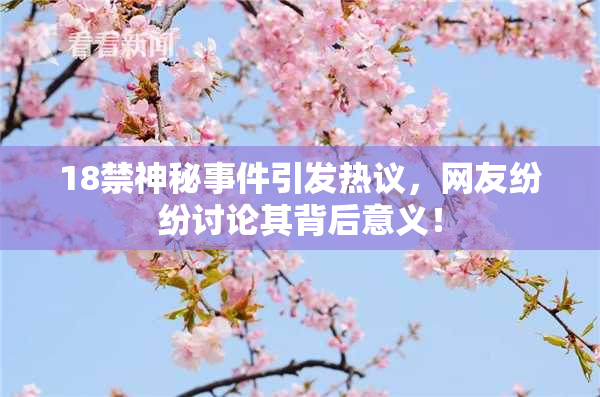 18禁神秘事件引发热议，网友纷纷讨论其背后意义！