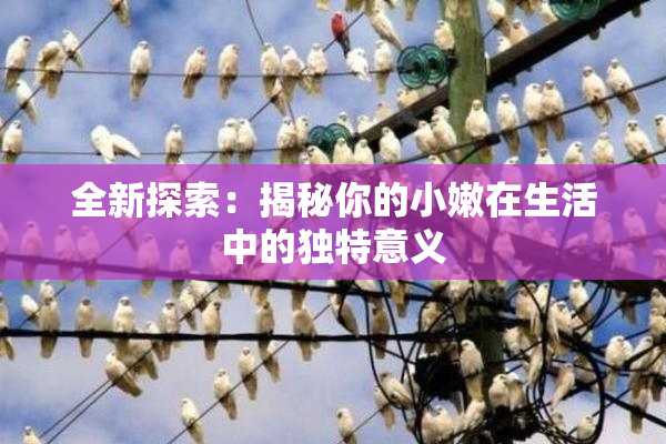 全新探索：揭秘你的小嫩在生活中的独特意义