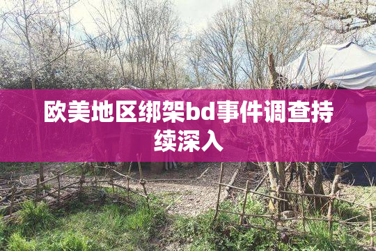 欧美地区绑架bd事件调查持续深入