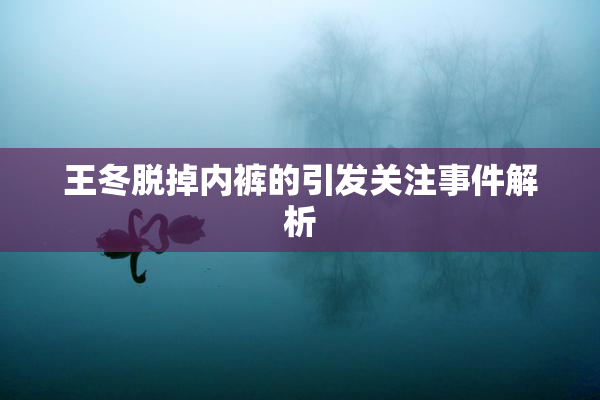 王冬脱掉内裤的引发关注事件解析
