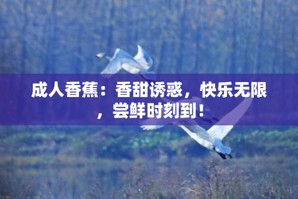 成人香蕉：香甜诱惑，快乐无限，尝鲜时刻到！