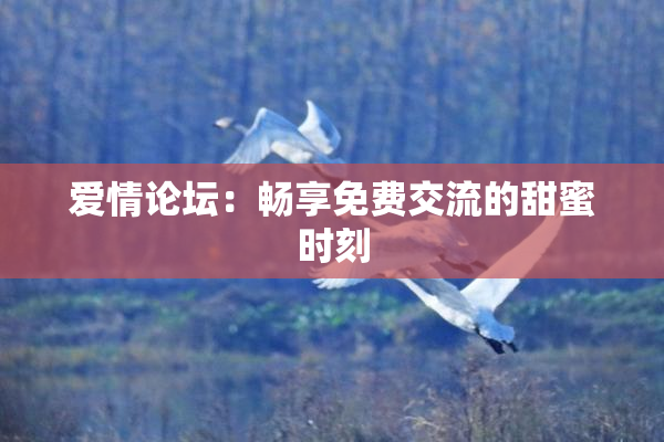 爱情论坛：畅享免费交流的甜蜜时刻