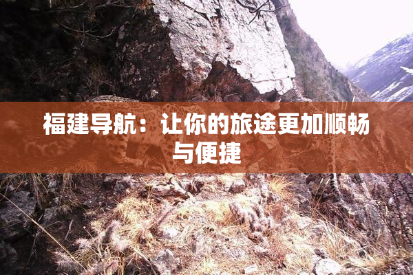 福建导航：让你的旅途更加顺畅与便捷