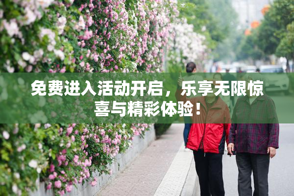 免费进入活动开启，乐享无限惊喜与精彩体验！