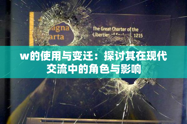 w的使用与变迁：探讨其在现代交流中的角色与影响