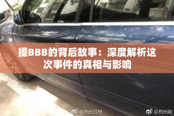 搡BBB的背后故事：深度解析这次事件的真相与影响