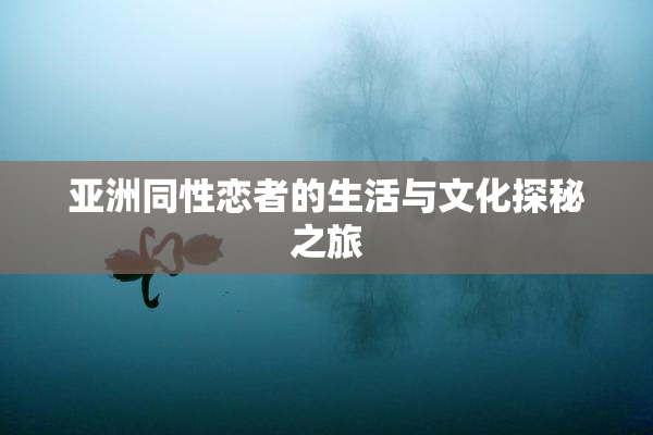 亚洲同性恋者的生活与文化探秘之旅