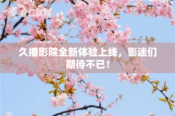 久播影院全新体验上线，影迷们期待不已！