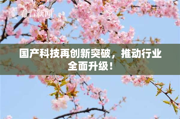 国产科技再创新突破，推动行业全面升级！