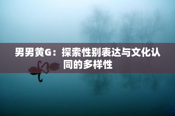 男男黄G：探索性别表达与文化认同的多样性