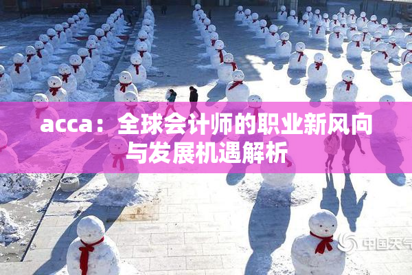 acca：全球会计师的职业新风向与发展机遇解析