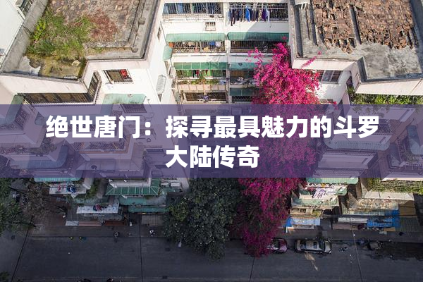 绝世唐门：探寻最具魅力的斗罗大陆传奇