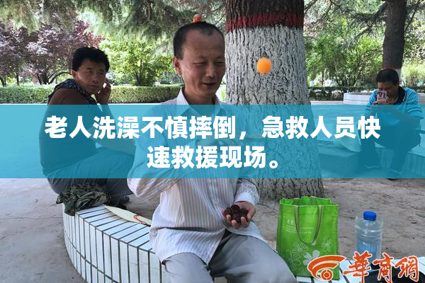 老人洗澡不慎摔倒，急救人员快速救援现场。