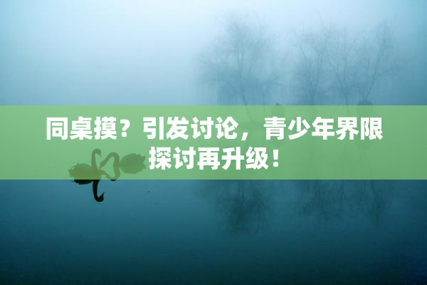 同桌摸？引发讨论，青少年界限探讨再升级！