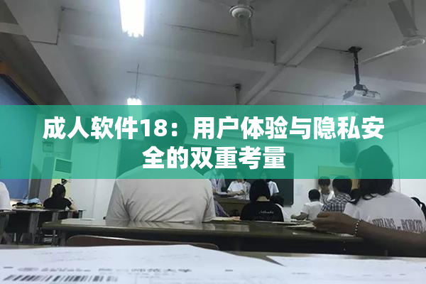 成人软件18：用户体验与隐私安全的双重考量