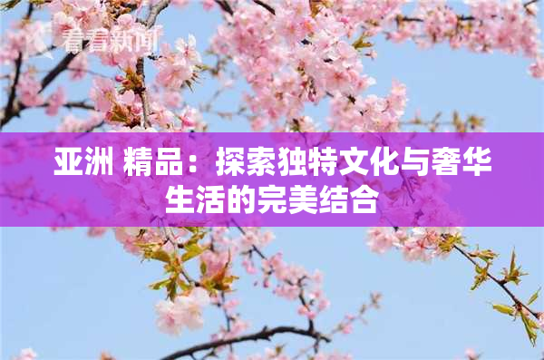 亚洲 精品：探索独特文化与奢华生活的完美结合