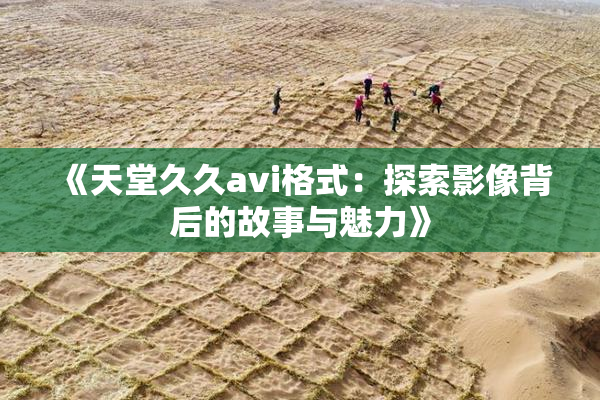 《天堂久久avi格式：探索影像背后的故事与魅力》