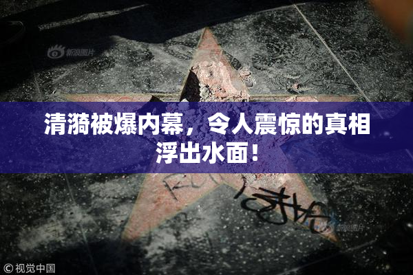 清漪被爆内幕，令人震惊的真相浮出水面！