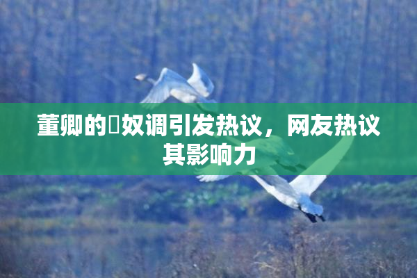 董卿的婬奴调引发热议，网友热议其影响力
