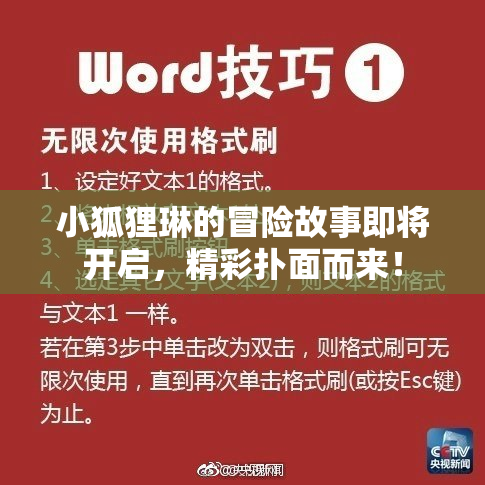 小狐狸琳的冒险故事即将开启，精彩扑面而来！
