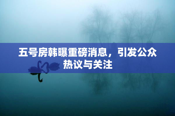 五号房韩曝重磅消息，引发公众热议与关注