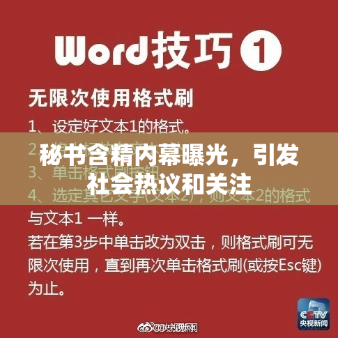 秘书含精内幕曝光，引发社会热议和关注