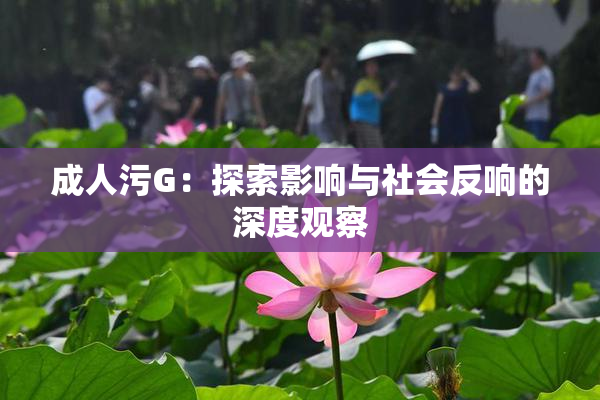 成人污G：探索影响与社会反响的深度观察