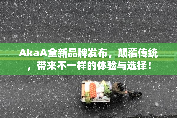 AkaA全新品牌发布，颠覆传统，带来不一样的体验与选择！