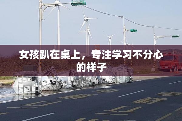 女孩趴在桌上，专注学习不分心的样子