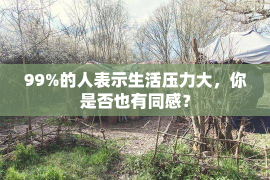 99%的人表示生活压力大，你是否也有同感？
