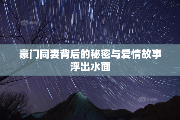 豪门同妻背后的秘密与爱情故事浮出水面