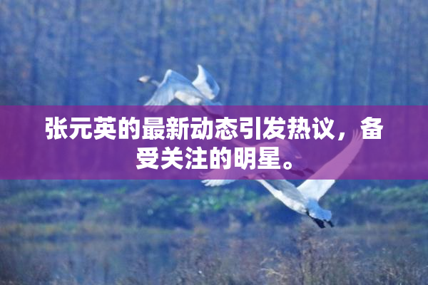 张元英的最新动态引发热议，备受关注的明星。