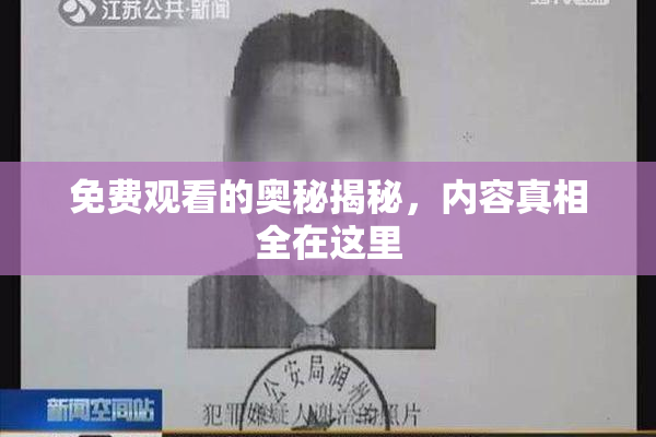 免费观看的奥秘揭秘，内容真相全在这里