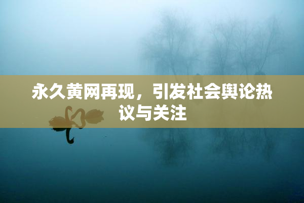 永久黄网再现，引发社会舆论热议与关注