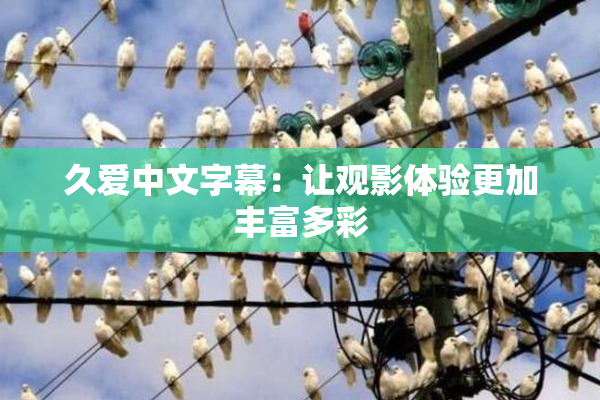 久爱中文字幕：让观影体验更加丰富多彩
