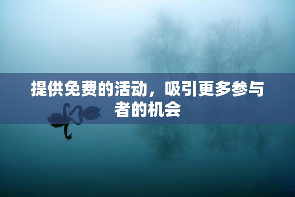 提供免费的活动，吸引更多参与者的机会