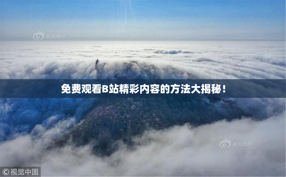 免费观看B站精彩内容的方法大揭秘！