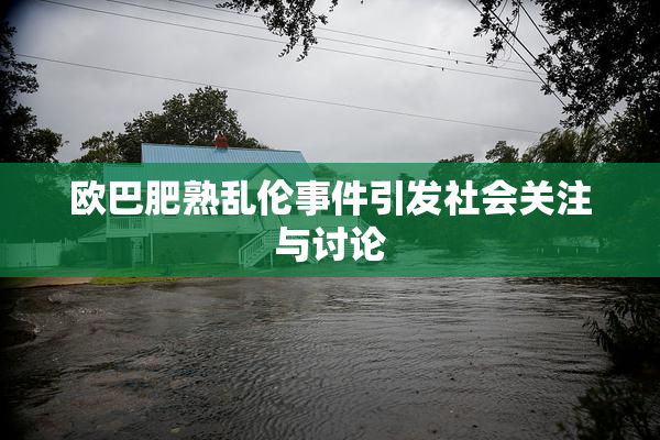 欧巴肥熟乱伦事件引发社会关注与讨论