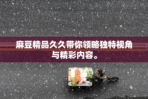 麻豆精品久久带你领略独特视角与精彩内容。